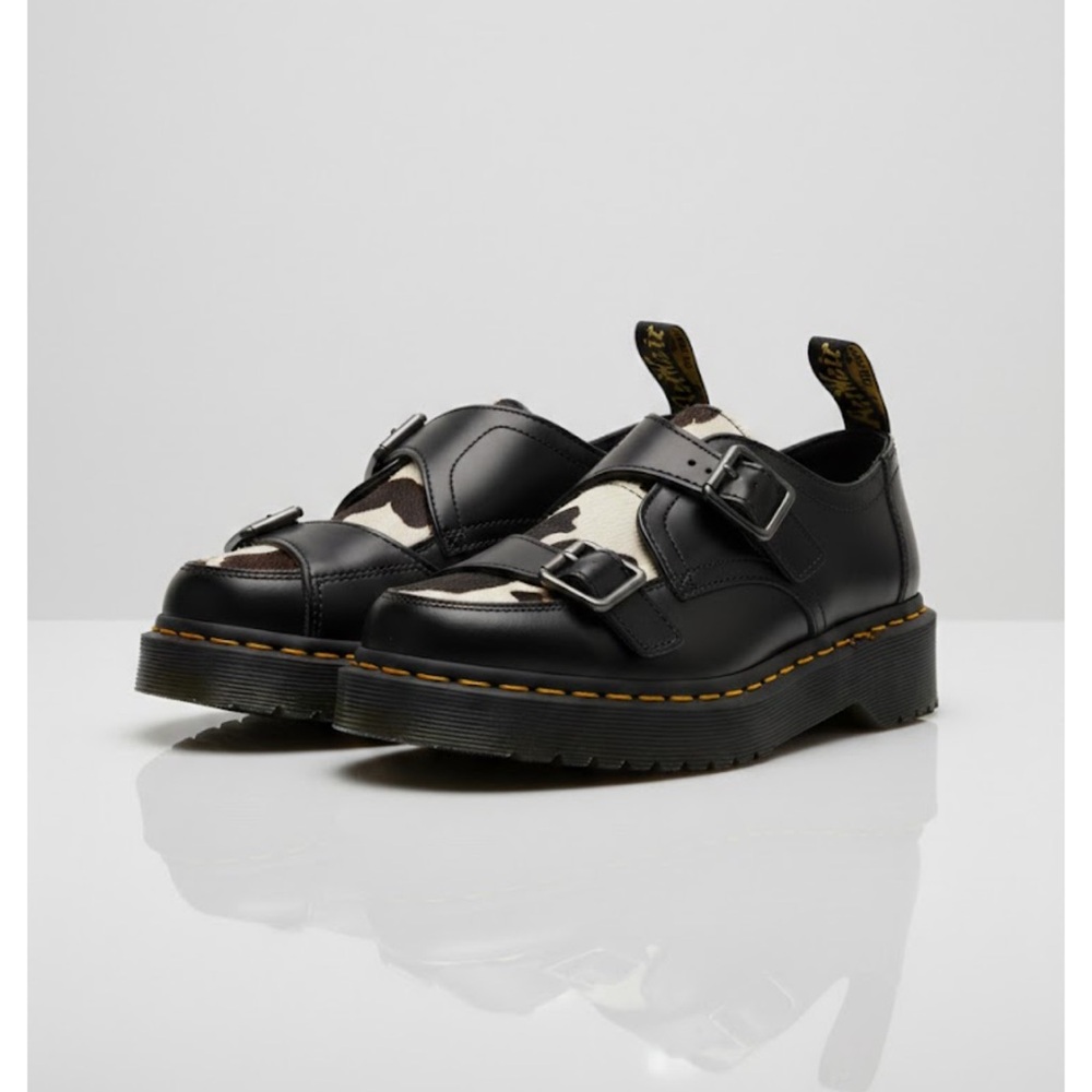 *A STEAL* Dr. Martens Sidney Double Monk Strap Leather Shoes Cow ladies 6 Men 5